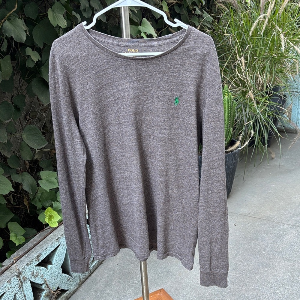 Polo by Ralph Lauren Heather Brown Tee with Green Logo